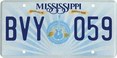 MS license plate BVY059