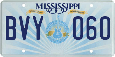 MS license plate BVY060
