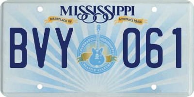 MS license plate BVY061