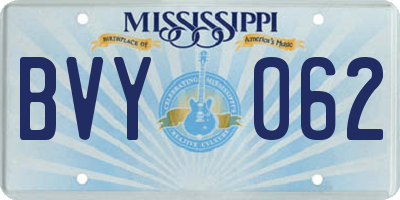 MS license plate BVY062