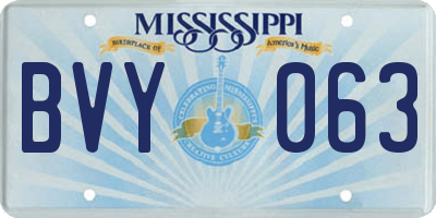 MS license plate BVY063