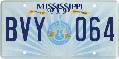 MS license plate BVY064