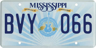 MS license plate BVY066