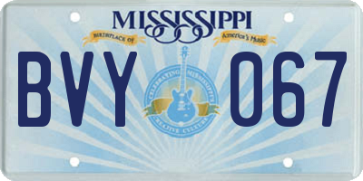 MS license plate BVY067