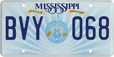 MS license plate BVY068