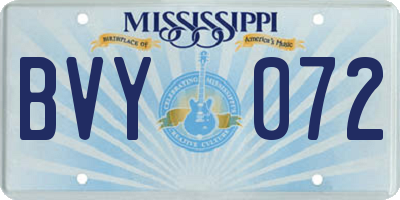 MS license plate BVY072