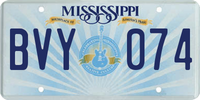 MS license plate BVY074