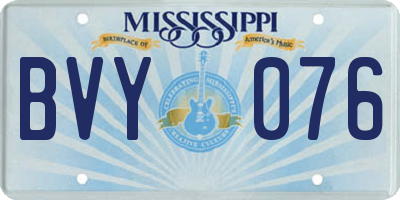 MS license plate BVY076