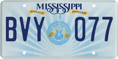 MS license plate BVY077