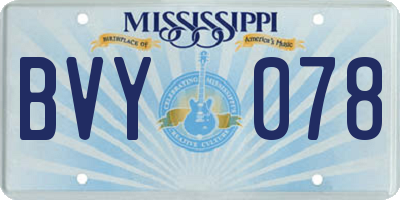 MS license plate BVY078