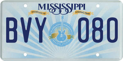 MS license plate BVY080