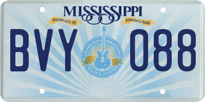 MS license plate BVY088