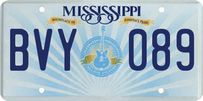 MS license plate BVY089