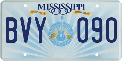 MS license plate BVY090