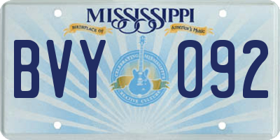 MS license plate BVY092