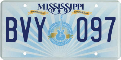 MS license plate BVY097