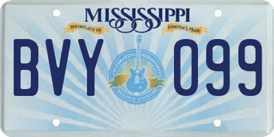 MS license plate BVY099
