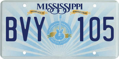 MS license plate BVY105