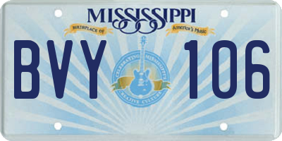 MS license plate BVY106