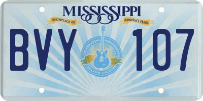 MS license plate BVY107
