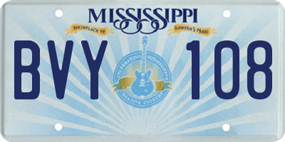 MS license plate BVY108