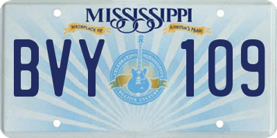 MS license plate BVY109