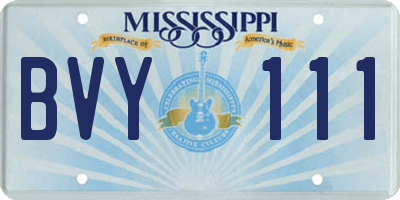MS license plate BVY111