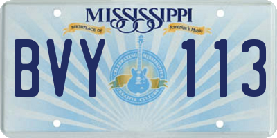 MS license plate BVY113