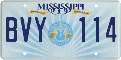 MS license plate BVY114