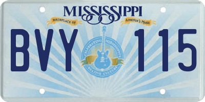 MS license plate BVY115