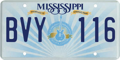MS license plate BVY116
