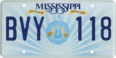 MS license plate BVY118