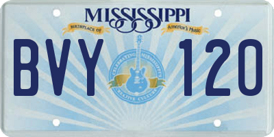 MS license plate BVY120