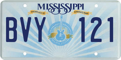 MS license plate BVY121