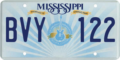 MS license plate BVY122