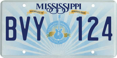 MS license plate BVY124