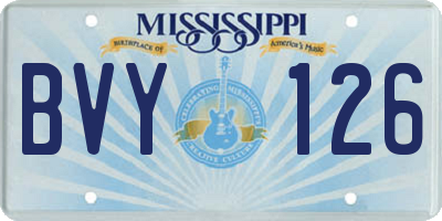 MS license plate BVY126