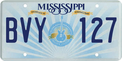 MS license plate BVY127