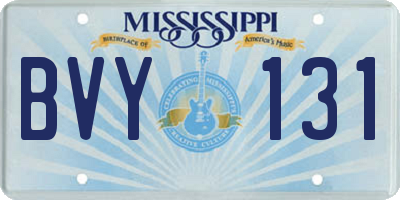 MS license plate BVY131
