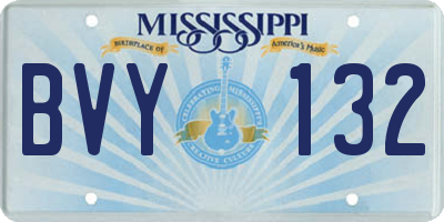 MS license plate BVY132