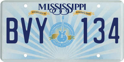 MS license plate BVY134