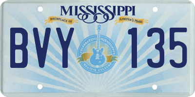 MS license plate BVY135