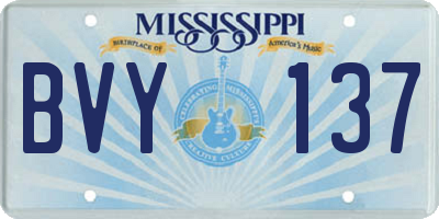MS license plate BVY137