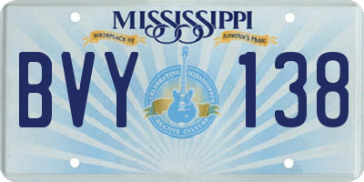 MS license plate BVY138