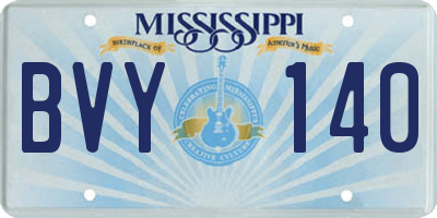 MS license plate BVY140