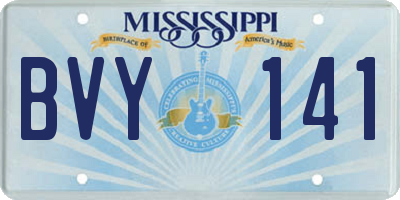 MS license plate BVY141