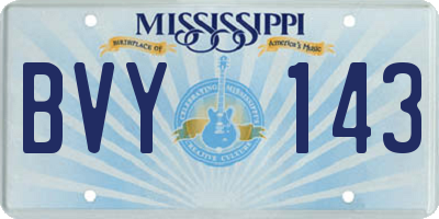 MS license plate BVY143