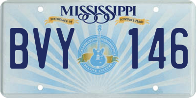 MS license plate BVY146