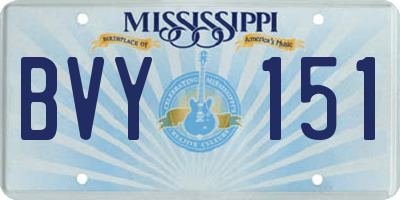 MS license plate BVY151