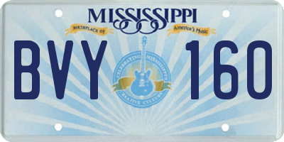 MS license plate BVY160